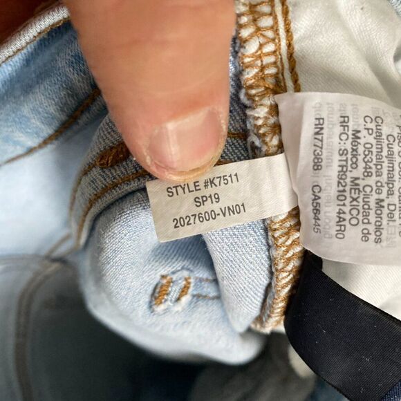 Madewell 9" High Rise Skinny Jeans Distressed 27 / 25 Inch Inseam Light Wash - Picture 5 of 8